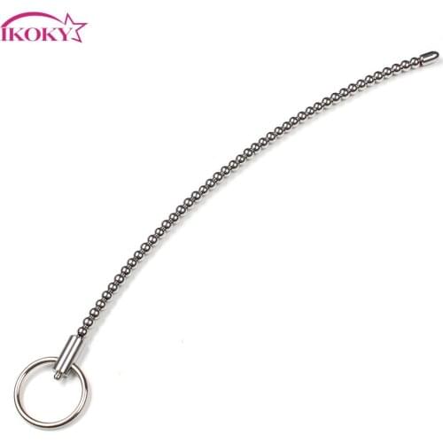 IKOKY Urethral Bead Dilator Urethral Catheter Sounding Masturbation Penis Plug Male Chastity Device Sex Toys For Men Gay