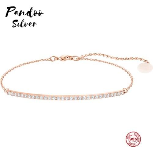 Fashion Charm Pure 925 Silver Original 1:1 Copy, Simple Design Slim And Exquisite Fashion Bracelet Female Luxury Jewelry Gifts