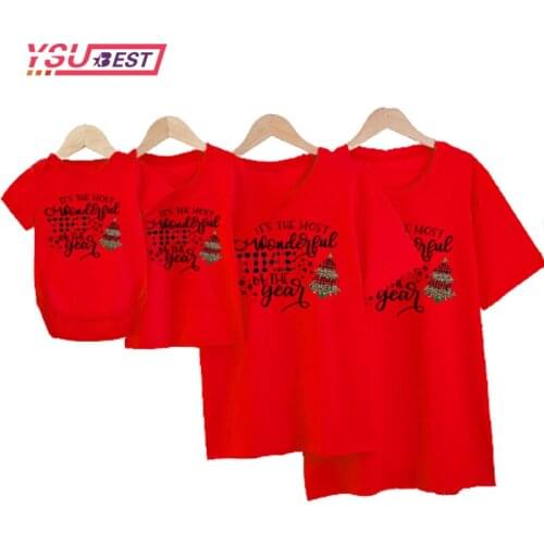 Family Look Matching T-shirt Christmas Family Tshirts Mommy and Daughter Son Family T-shirt Mom and Me Clothes Boys Girls Father