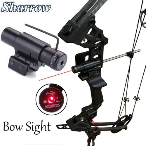 Archery Compound Bow Hunting Sight 50-100M Range Adjustable Red Dot Laser Sight Pistol Adjustable 11mm 20mm Shooting