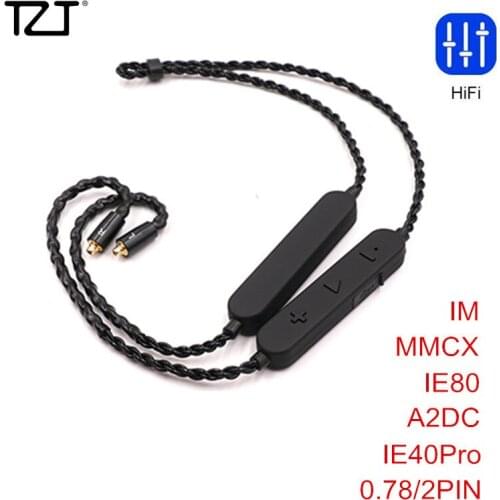 TZT Lossless Bluetooth Earbuds Cable BT5.0 Optional Type For IE40PRO/IE80/IM70/SE535/N40/MMCX APTX-HD