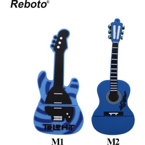 Musical instrument pen drive violin usb flash drive pendrive 4gb 8gb 16gb 32gb 64gb cartoon blue guitar memory stick u disk gift