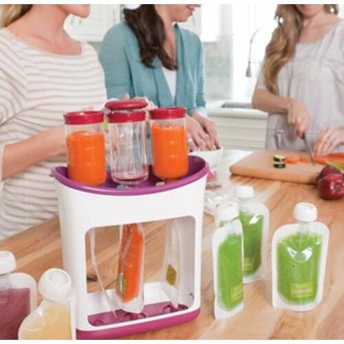 Baby Food Feeding Maker Newborn Food Containers Storage Baby Food Fruit Juice Maker Kids Insulation Bags Gift for 2 Spoons