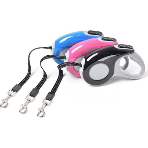 3/5M Retractable Dog Leashes Automatic Adjustable Extending Nylon Dogs Leash Rope For Puppy Walking Running Lead