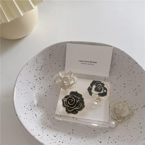 New Arrival Pearl Enamel Camellia Brooches For Women Elegant Flower Pins Fashion Jewelry Coat Accessories Brooch