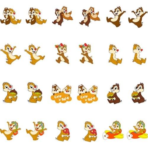 Disney Ladies Earrings Ear Clips Fashion Ear Clips Fashion Earrings Hip-hop Girl Acrylic Cute Animal Chipmunk Kiki And Titi