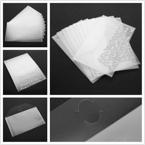 10Pcs/Lot 5.9*9.9Inch Large Stamp And Die Storage Pockets Organizer Pocket with PVC Clear Sleeves Die Case Refill Kit Scrapbook