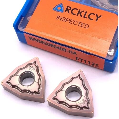 10pcs RCKLCY Hard tools WNMG080408 HA FT1125 Stainless Steel Processing Turning Boring CNC Tools Cement Carbide Inserts