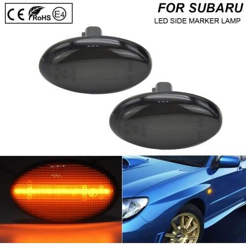 2Pcs Smoked LED Side Marker Light Turn Signal Lamp For Subaru Impreza Wrx Sti 2002 2003 2004 2005 2006 2007 Liberty Forester