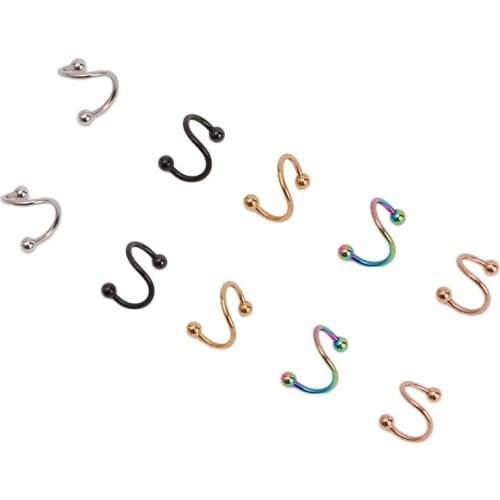 2pcs Stainless Steel Cartilage Earring Barbell Labret Lips Ear Piercing Helix Tragus Piercing Cool Body Jewelry Hoop Ear Screw