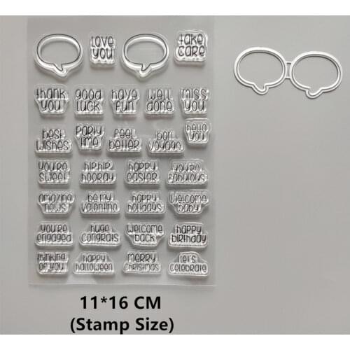 2021 New Bubble Box Letter Clear Stamps and Metal Cutting Dies DIY Scrapbooking Embossing Album Seal Template Punch Stencils