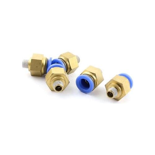 5pcs 10mm Thread to 12mm Dia Tube Pneumatic Quick Coupler for Air Compressor