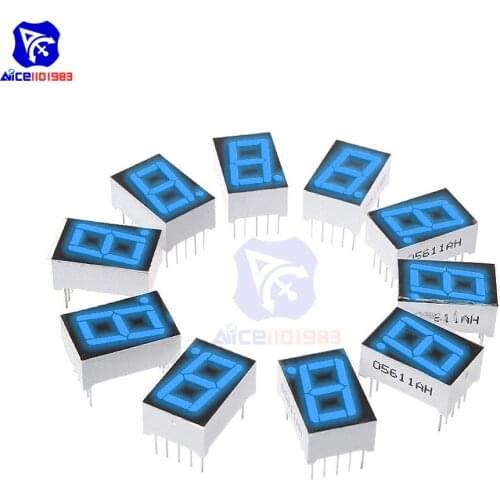 5PCS/Lot 0.56 Inch 7 Segment Blue LED Digital Display Common Anode LED Digital Tube Red for Home Appliance Car Accessories