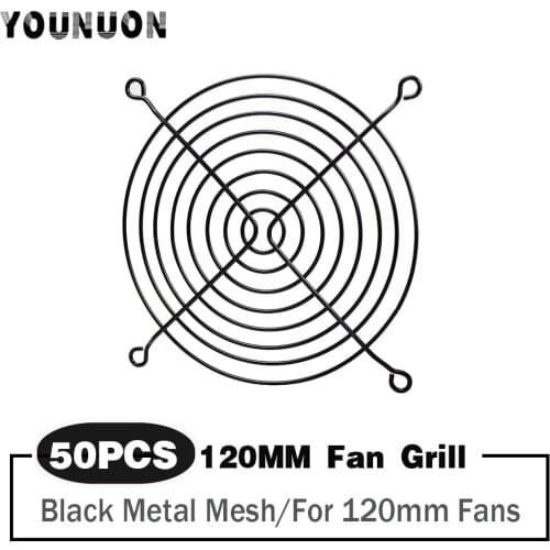 50pcs set YOUNUO Brand New Metal Steel 120mm x120mm 12cm Black Fan Protector Finger Guard Grill Net