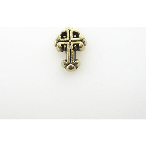 50pcs/lot Antique Gold Cross Floating Charms Living Glass Memory Lockets Floating Charm DIY Jewelry