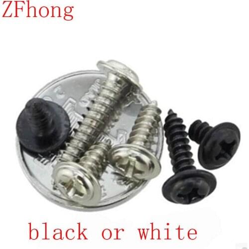 500pcs M3 (3mm) phillips round pan washer head self tapping screw steel with black or white