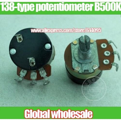 8pcs 138-type with switch potentiometer B500K / handle length 15MM / knurled shaft