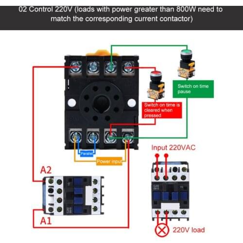 AC/DC 12V 24V 220V 380V DH48S-S Programmable Digital time relay cycle control Time Delay Relay Socket with Base