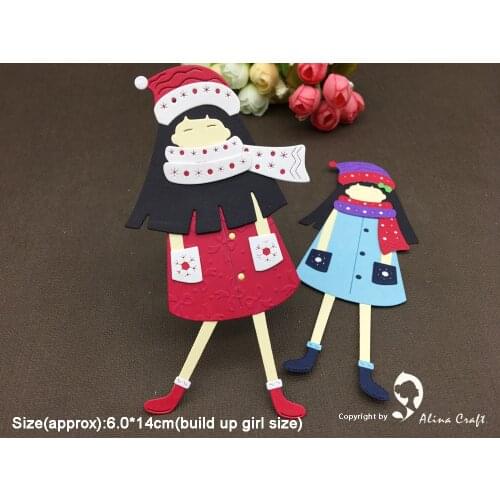 AlinaCraft METAL CUTTING DIES cut build up winter smile girl christmas snowflake Scrapbook paper craft card album punch stencil