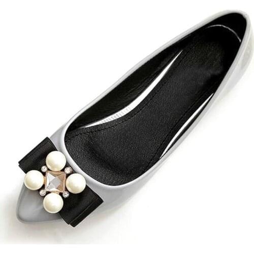 New Women Soft Leather Flats Fashion Spring Casual Black Pointy Toe Ballerina Ballet Flat Slip On Shoes Work Shoes