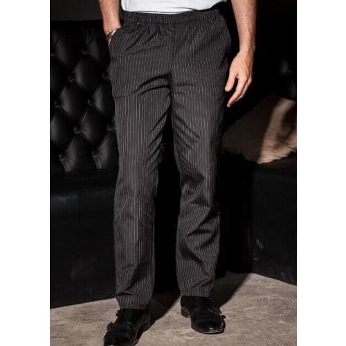 Spring Chef pants Men Trouser Black Work trouser Kitchen Stripe Elastic