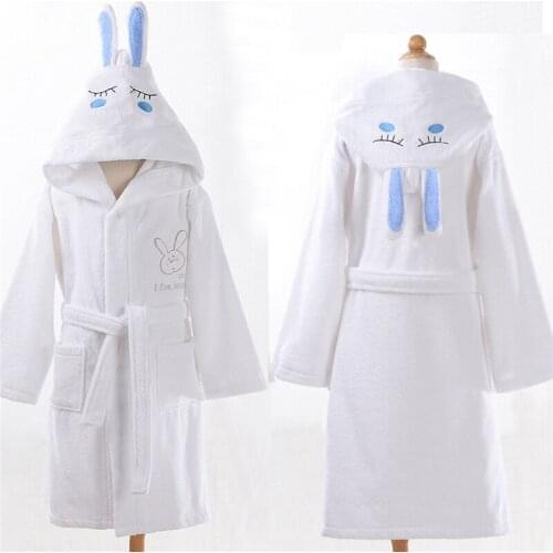 ChildrenS Bathrobes Printing Autumn Winter Big boy and girls Bath towel bathrobe cotton for Kids Hooded breathable nightwear