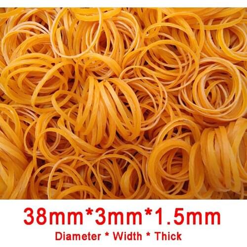 500g Yellow Quality Elastic Rubber Bands Sturdy Stretchable Packaging Band Loop O Rings Diameter 38mm For Home School Office