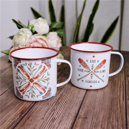 Enamel American Retro Nostalgic Cup Beaker Mug Office Tea Cup Coffee Cup