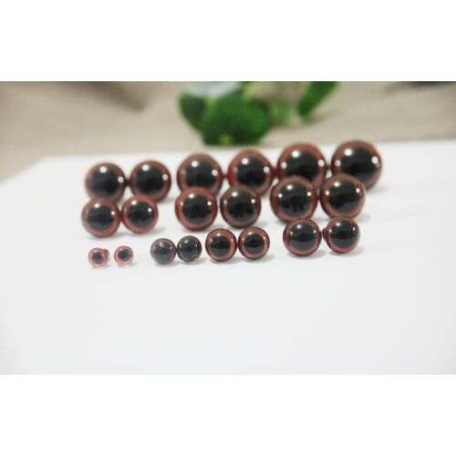 20pcs/lot-- 6mm-24mm round plastic safety brown toy eyes with washer for doll plush doll--size option