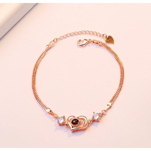 HB0 Classic Heart sell product black stone bracelet new jewelry women and girl jewelry for brithday gift free ship