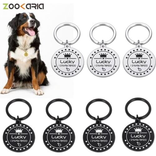 Personalized Dog Plate Custom Pet ID Tag Medal With Engraving Puppy Name Gender Collar Pets Pendant For Large Dogs Accessories