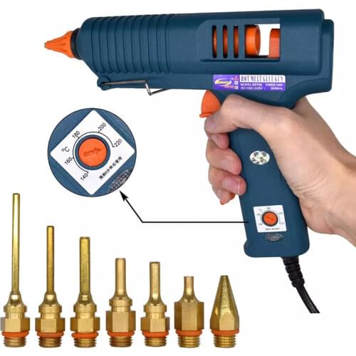 150W Hot Melt Glue Gun with Temperature Control for Home DIY Industrial Manufacture Use 11mm Glue Sticks Pure copper nozzle