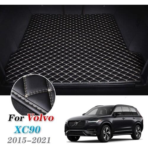 Custom Leather Car Trunk Mats For Volvo XC90 2015-2021 Rear Trunk Floor Mat Tray Carpet Cargo Liner Accessories