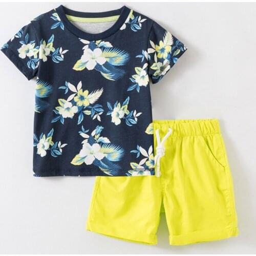 Summer 100% Cotton Baby Boys Clothes Sets Bebe Kids Infant Casual Children Suits Short Sleeve T-shirt Shorts Pants Beach Outfits