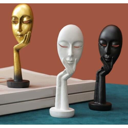 Mini Think About Figure Sculpture Resin Statue Handicraft Ornament Tabletop Ornament Festival Gift