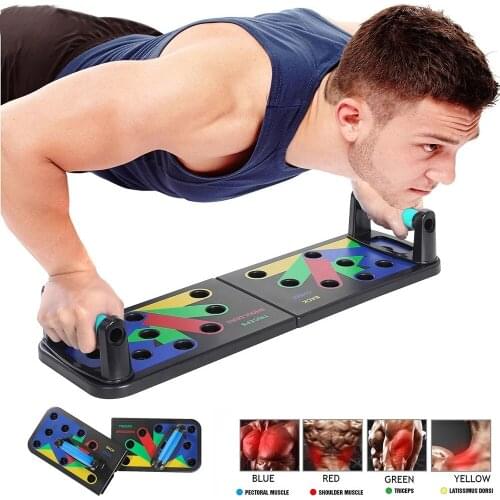 Multifunctional push-up board bracket for training abdominal muscles, foldable exercise fitness equipment with 14 functions