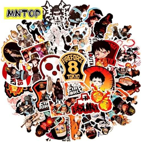 10/30/50pcs/pack Cartoon Anime Fire Force Stickers For TOY Luggage Mobile Phone Motorcycle Bicycle Scrapbook Skateboard Laptop