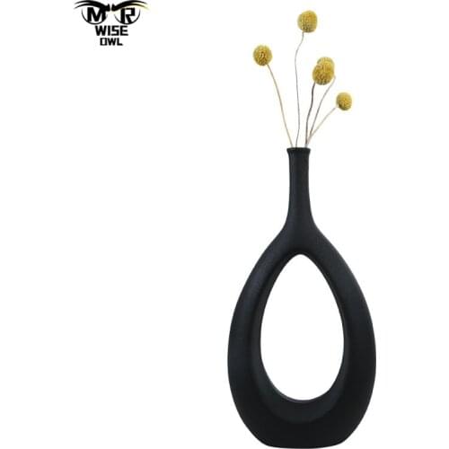 Nordic Style Ceramic Vase Flower Arrangement Art Crafts Living Room Bedroom Countertop Decoration Office Ornaments Home Decor