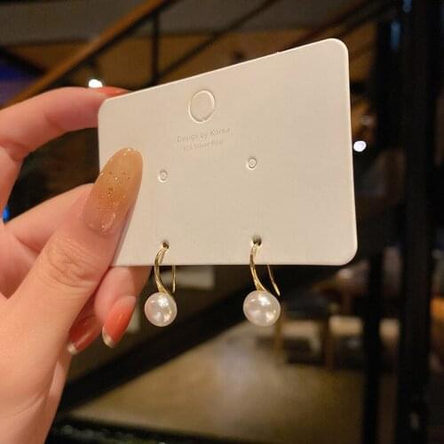 New Fashion Vintage Pearl Drop Earrings Simple Romantic Design Ear Hook Earring For Women Girls Banquet Party Daily Jewelry Gift