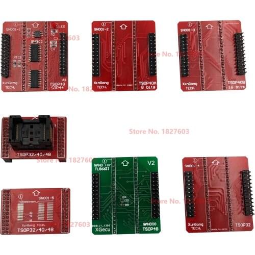 Original SN001+NAND Adapters TSOP32 TSOP40 SOP44 TSOP48 ZIF adapter kit only for MiniPro TL866II PLUS TL866A TL866CS Programmer