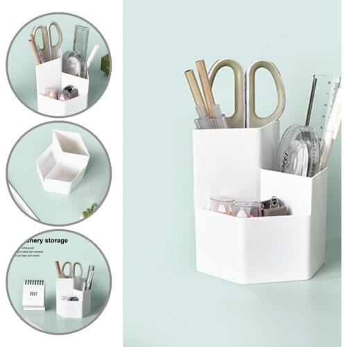 Plastic Practical Teen School Pen Holder White Storage Case Multifunctional for Home