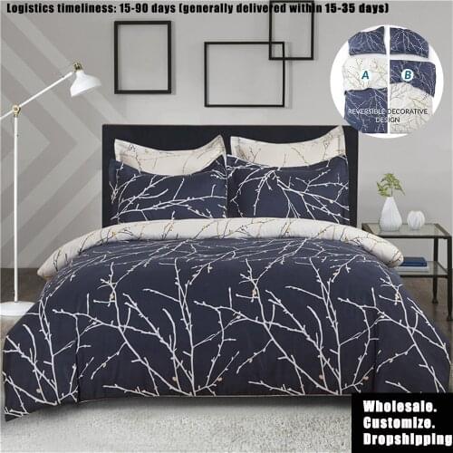 Home Floral Duvet Cover With Pillowcase 240x220 King Size Nordic Luxury Bedding Set Simple Style Branch Quilt Cover