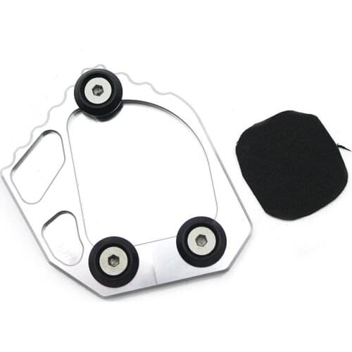 Motorcycle Silver Aluminium Alloy Enlarge Side Stand Kickstand Foot Plate Pad For BMW F800GS 2013-2017