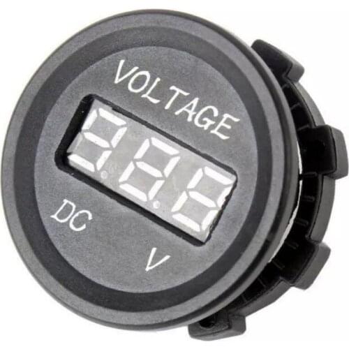 Professional Black 12 V-24 V DC LED Digital Display Auto Car Motorcycle voltmeter Metro Waterproof Voltmeter Socket