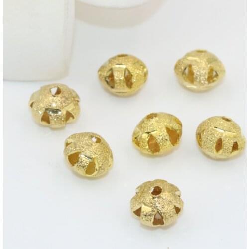 Factory outlet spacers beads 7*9mm gold-color lantern shape rondelle abacus hollow accessories jewelry making 20pcs B2523