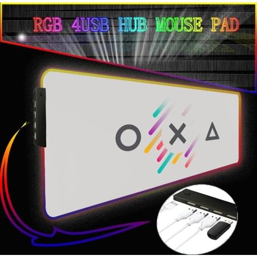 Texture Background 4-Port USB Hub Mousepad Rgb Gaming Mouse Pad XXL LED Laptop Gamer Keyboard Rug Gaming Accessories Desk Mat