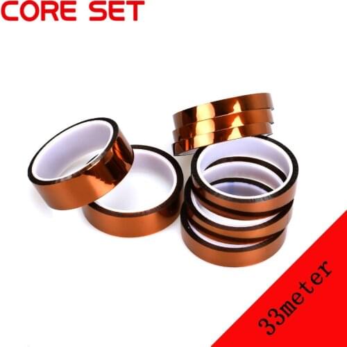 33meter High Temperature Resistant Tape Heat Dedicated Adhesive Tape Polyimide Tape For BGA PCB SMT 3D Printer Up to 250 Celsius