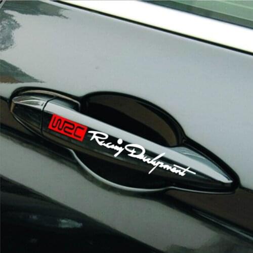 Universal WRC Logo Door Handle Reflective Stickers for Toyota Allion Corolla iM E170 E140 E150 3 Mark 2 Mark X Matrix 1 2 Platz