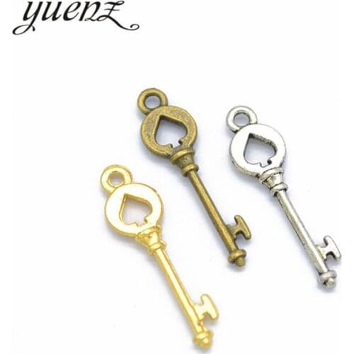 YuenZ 30 pcs Antique Heart Key Charms Metal Charm Pendant Necklace Jewelry Hand made 28*7mm O260