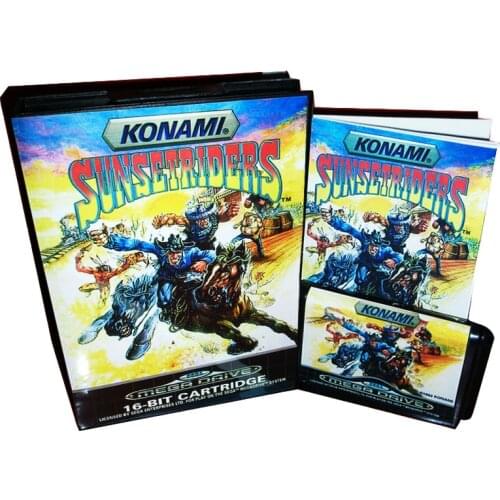 Sunset Riders EU Cover US/JAP Shell for 16 bit MD Game Card With Boxed and Manual For Megadrive Genesis system